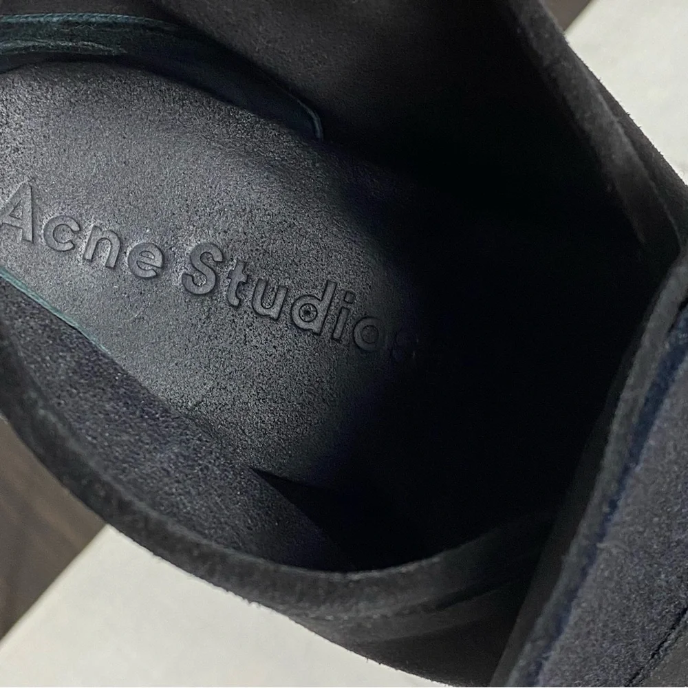 ACNE STUDIOS Kingston Paneled Suede And Felt Ankle Boots